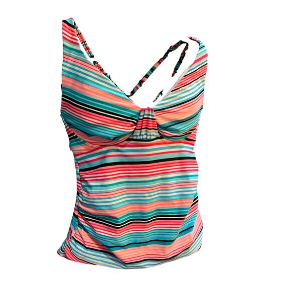 Catalina Multicolored Underwire Tankini Top Sz Sm 4-6 Swimwear adjustable Straps - Picture 1 of 9